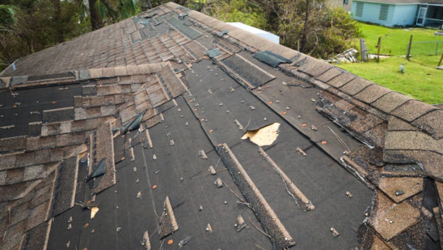 Hail damage from large hail